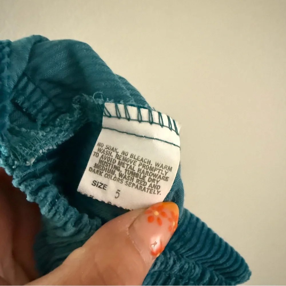 OshKosh‎ B’Gosh Vintage Teal Corduroy Overall Dress - Picture 5 of 6